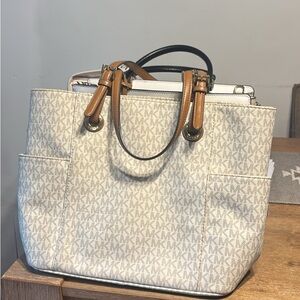Michael Kors Beige and Brown Tote Bag